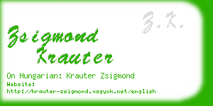 zsigmond krauter business card